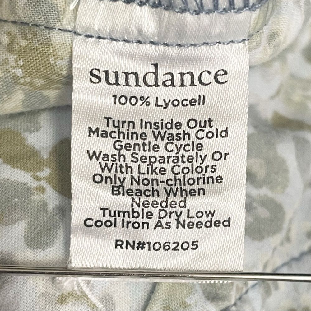 Sundance Oaklee Wide Leg Pants Lyocell Chambray Sailor Button High Rise Size 8 - Picture 12 of 13